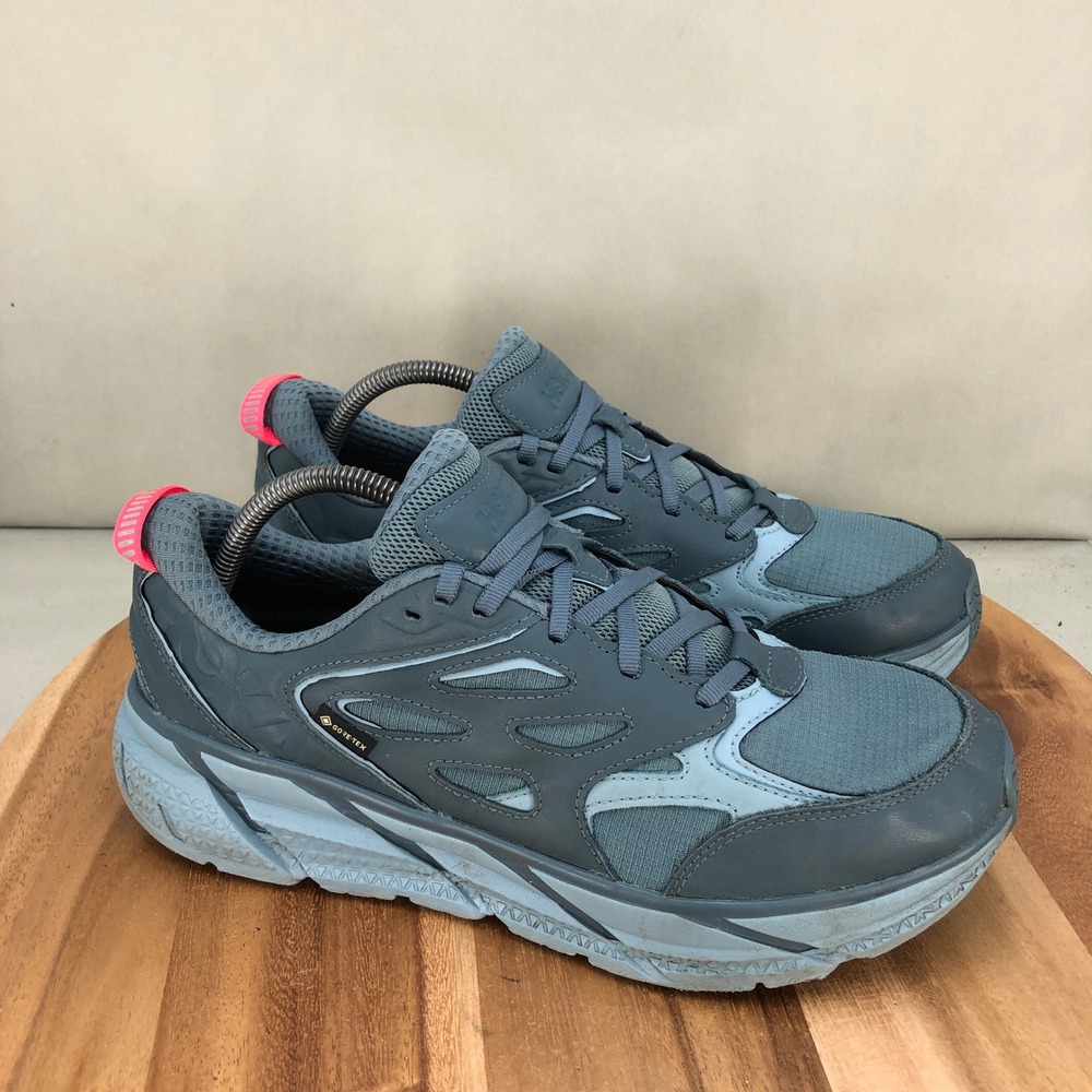 Hoka One One Clifton L GTX Waterproof Blue Gray Mens 10 Womens 11 Cushioned
